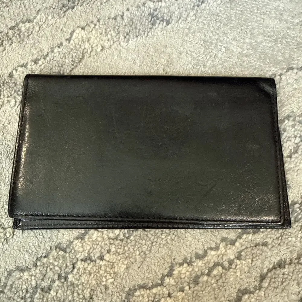 Vintage Christopher Hayes Checkbook Cover Wallet Calfskin Leather Wallet
